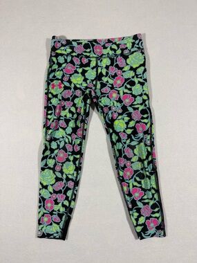 Under Armour Girls' Floral Crop Leggings With Mesh Detail Size Medium